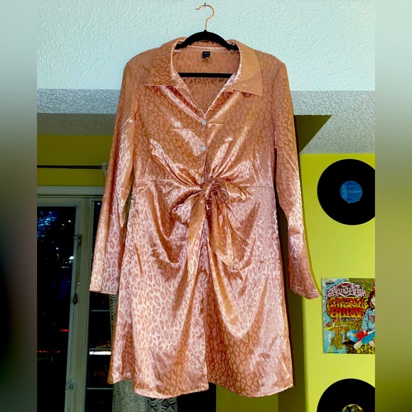 SHEIN Dresses Shein Satin Rose Gold Dress Poshmark